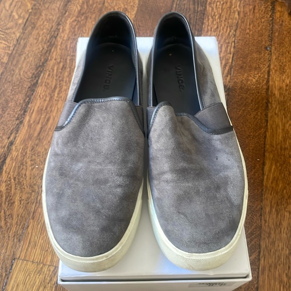 Vince Shoes - Vince Gray Suede Slip On Sneakers